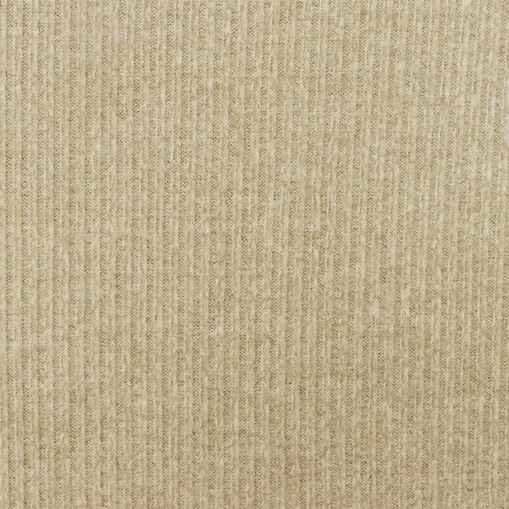 Oat Beige Texture Stretch 2x2 Rib Knit Fabric