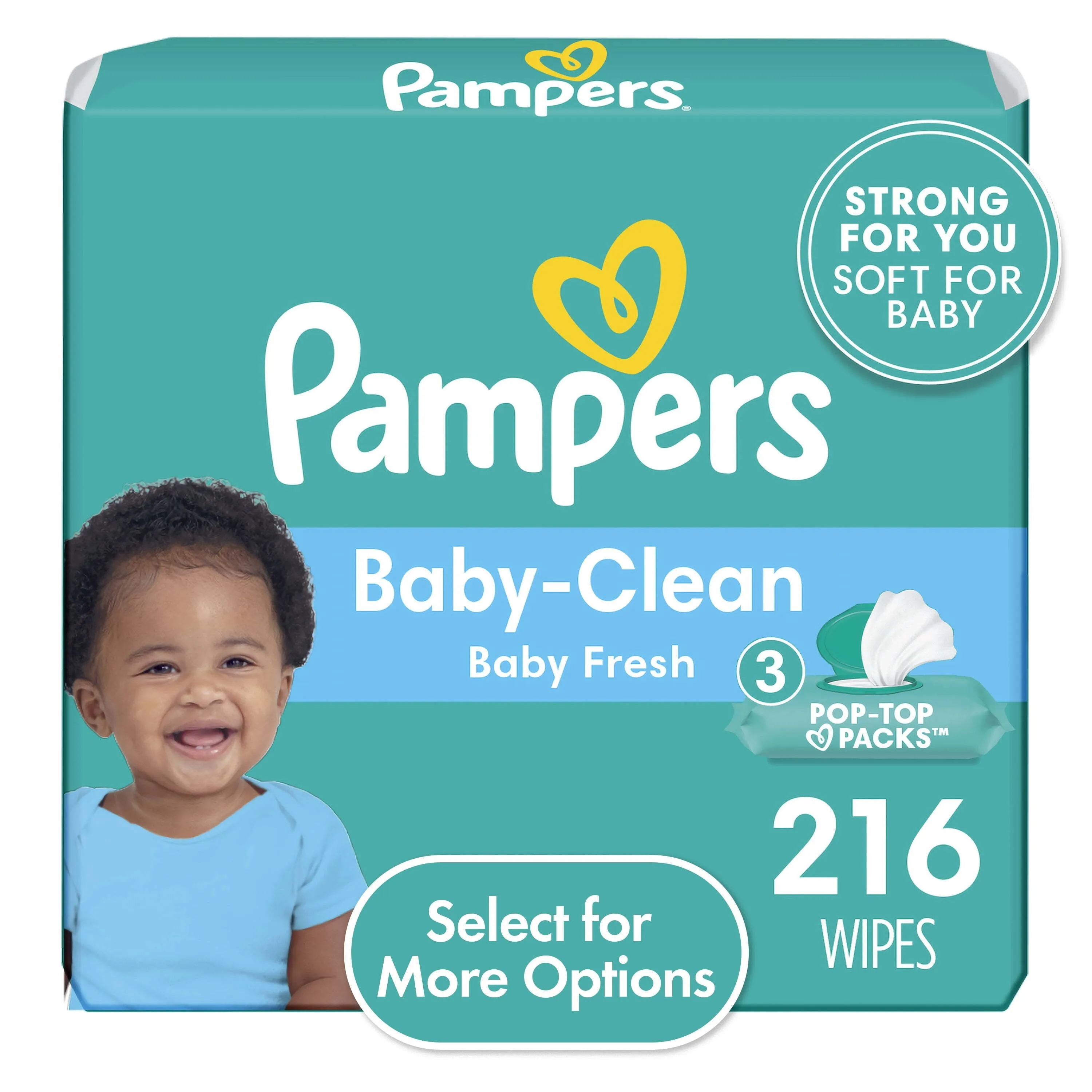 Pampers Baby Fresh Baby Wipes 3X Flip-Top Packs 216 Wipes