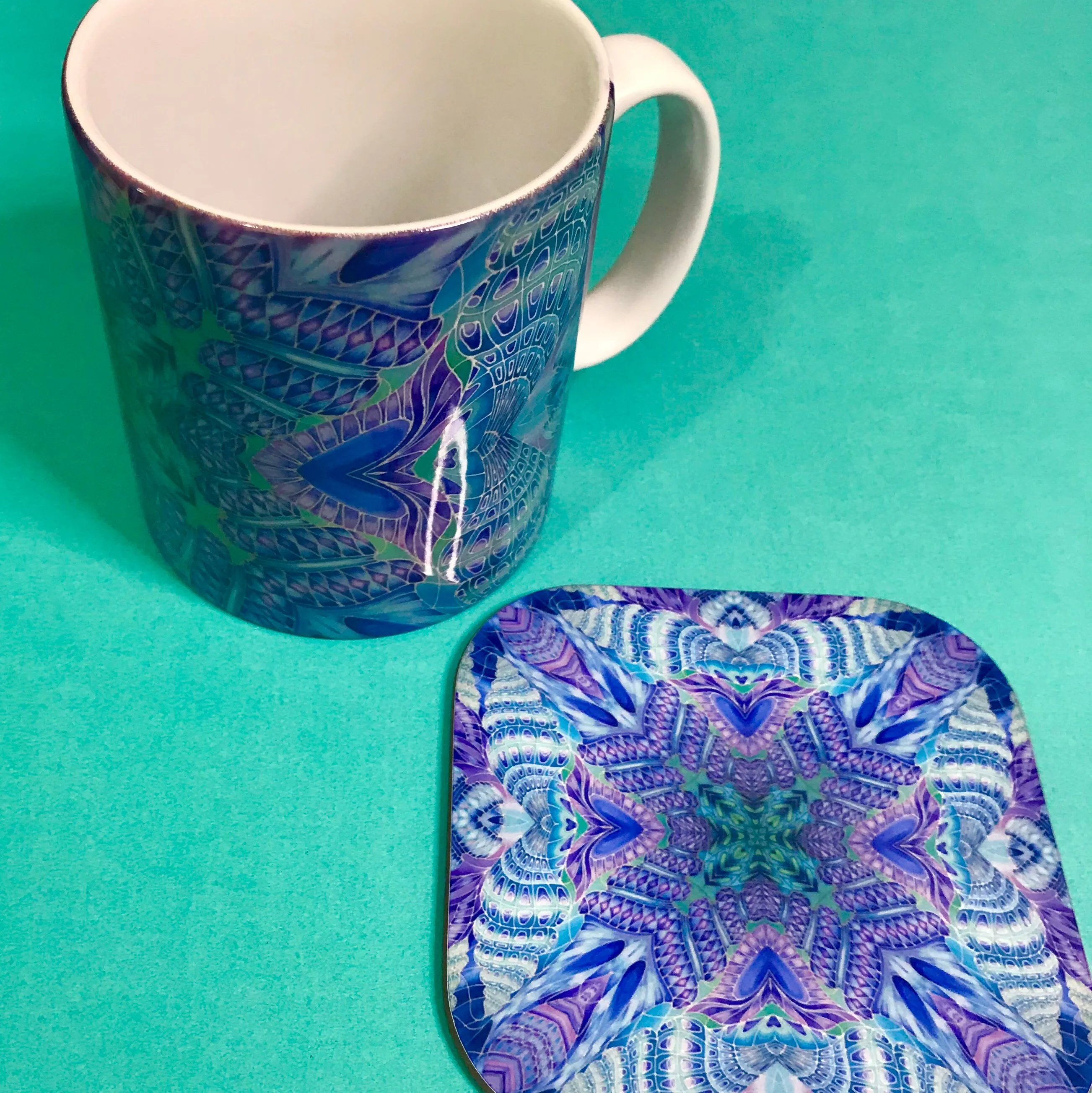 Persian Design Table Mats and Coasters - High Quality Table Mats - Blue Purple Green Tableware