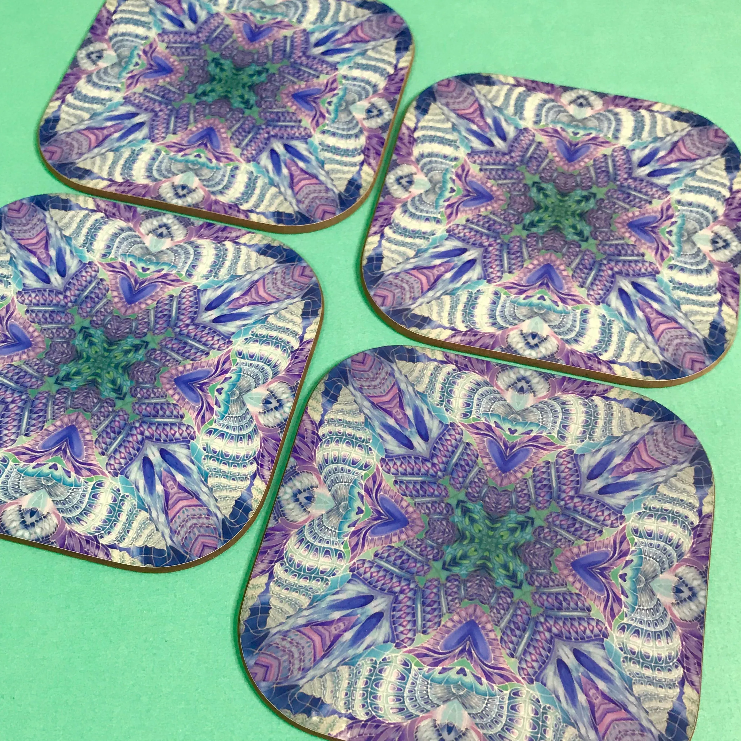 Persian Design Table Mats and Coasters - High Quality Table Mats - Blue Purple Green Tableware