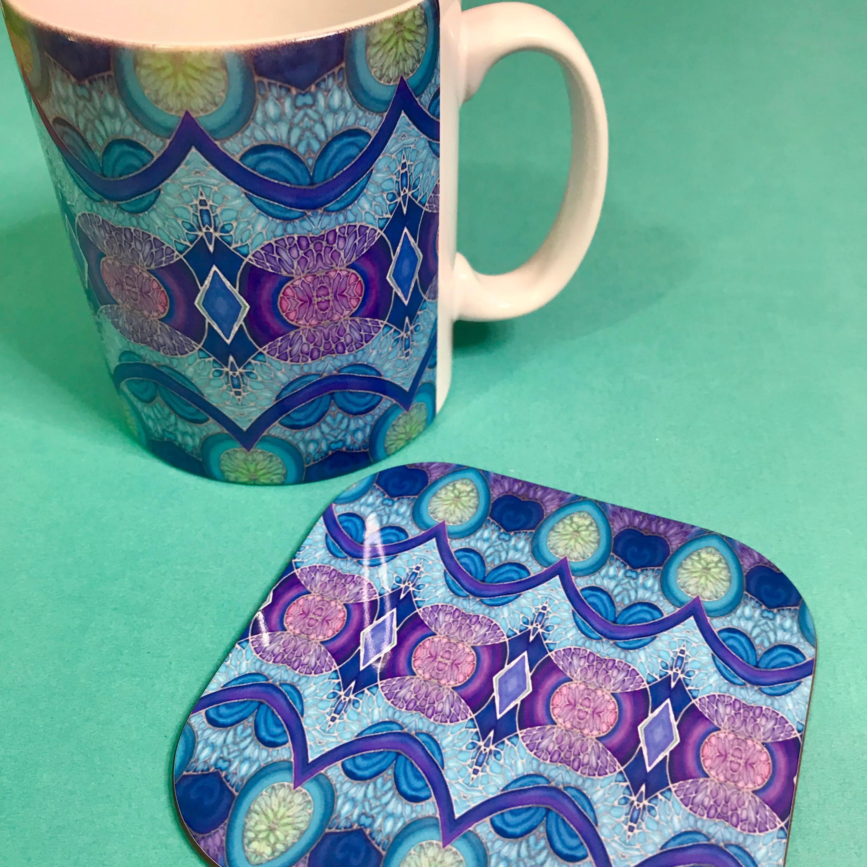 Persian Design Table Mats and Coasters - High Quality Table Mats - Blue Purple Green Tableware