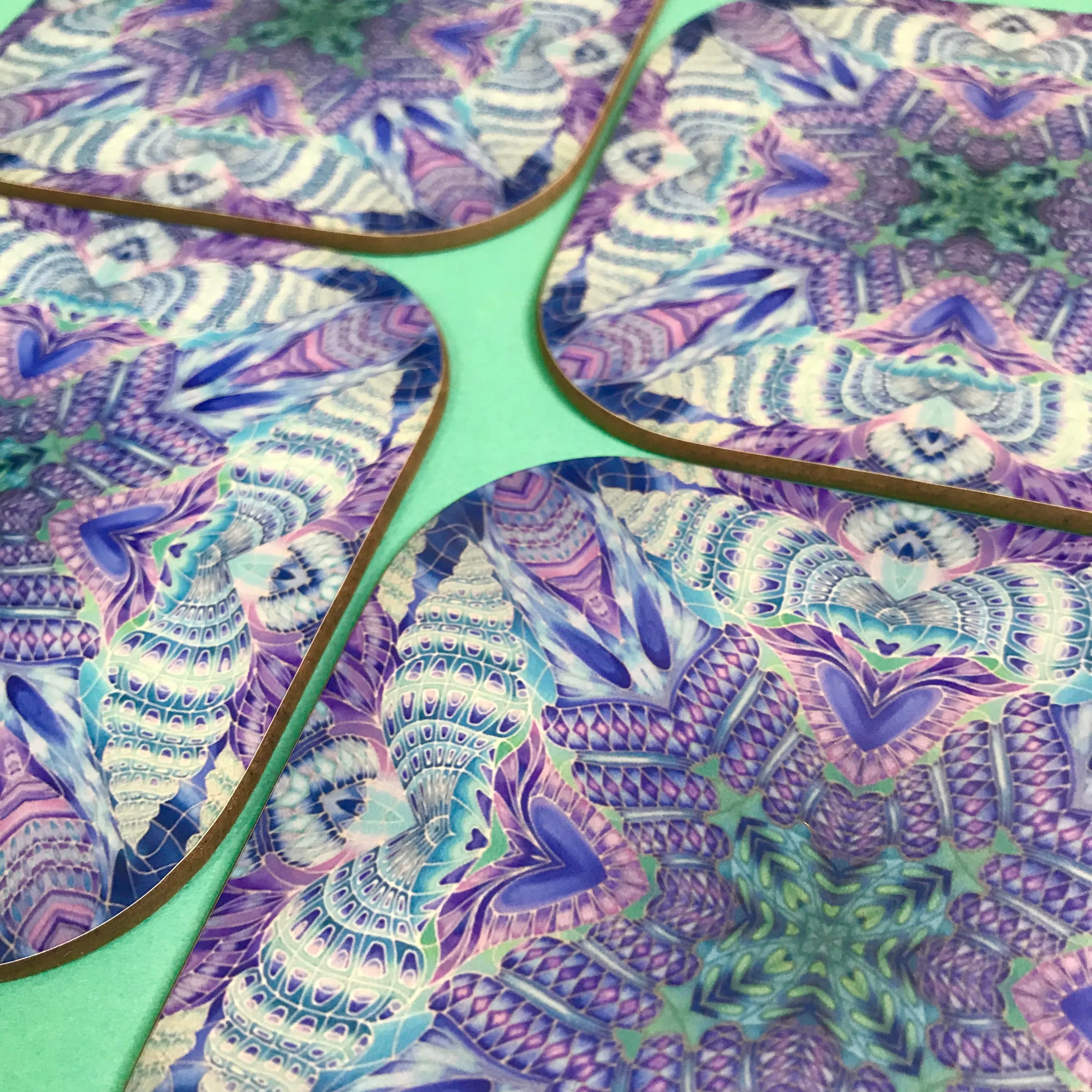 Persian Design Table Mats and Coasters - High Quality Table Mats - Blue Purple Green Tableware