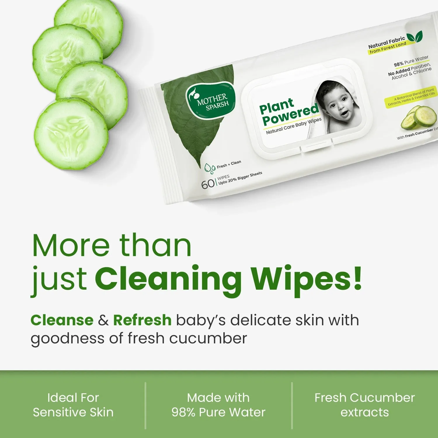 Plant Powered Baby Wipes - Cucumber