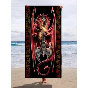 Power Chord - Beach Towel - Anne Stokes Art