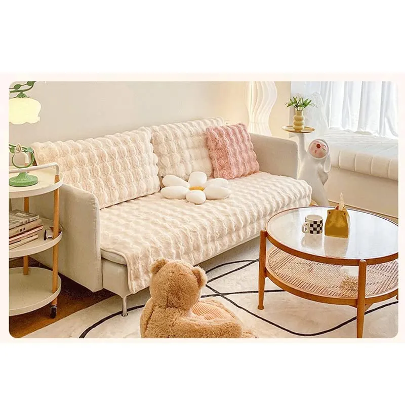 Rabbit Plush Sofa Slipcover Sectional Couch Covers