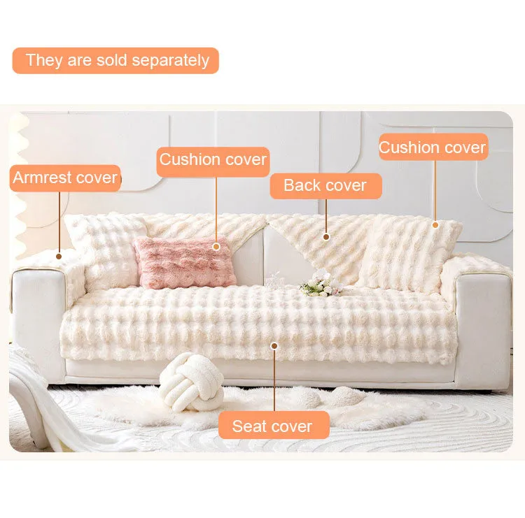 Rabbit Plush Sofa Slipcover Sectional Couch Covers