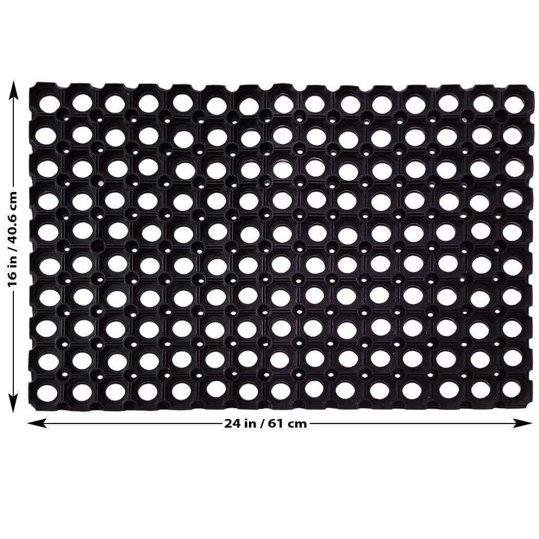 SafetyCare Interlocking Rubber Drainage Floor Mat - Anti-Fatigue - 24 x 16 Inches