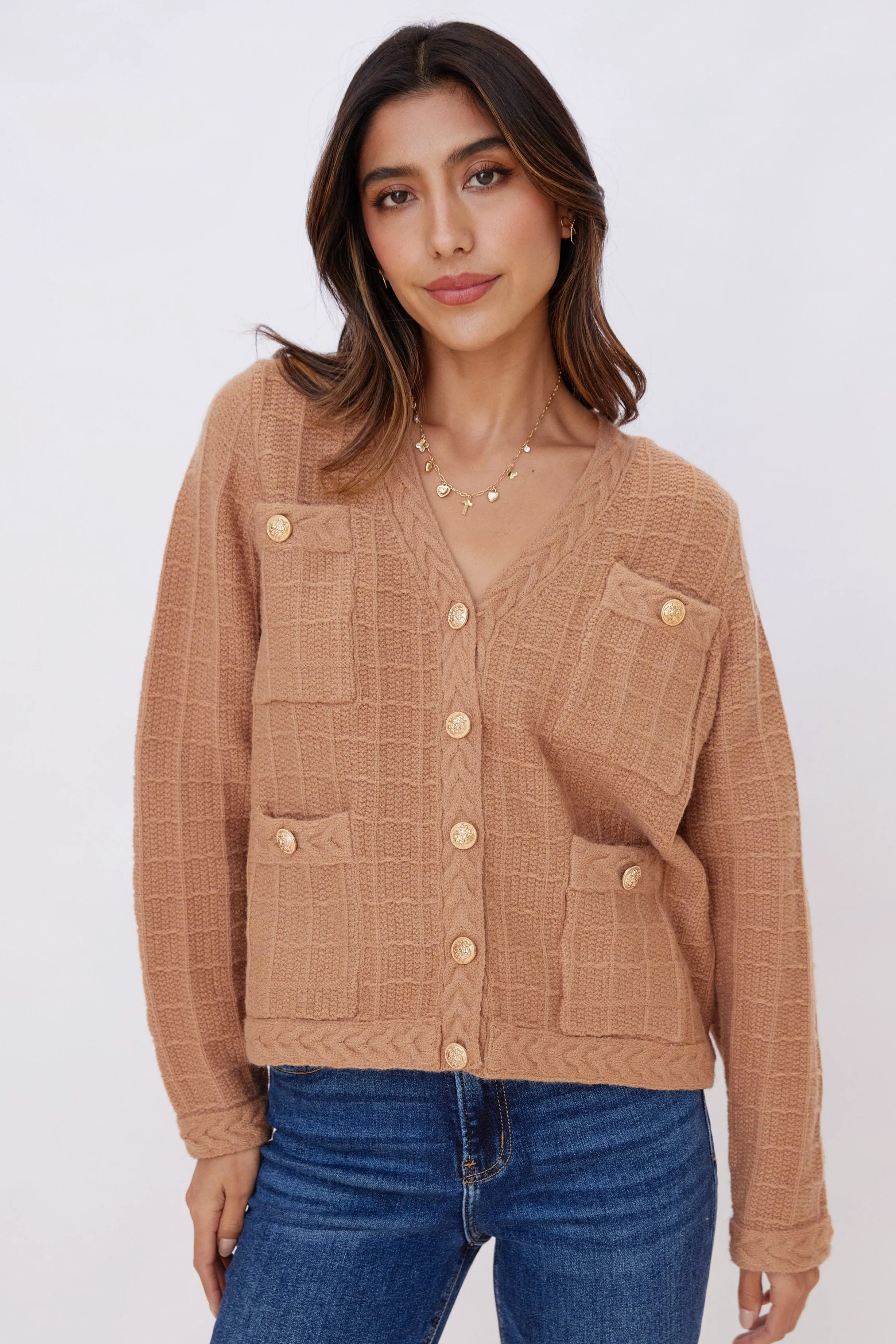 SALE - Rose Cropped Tweed Cardigan