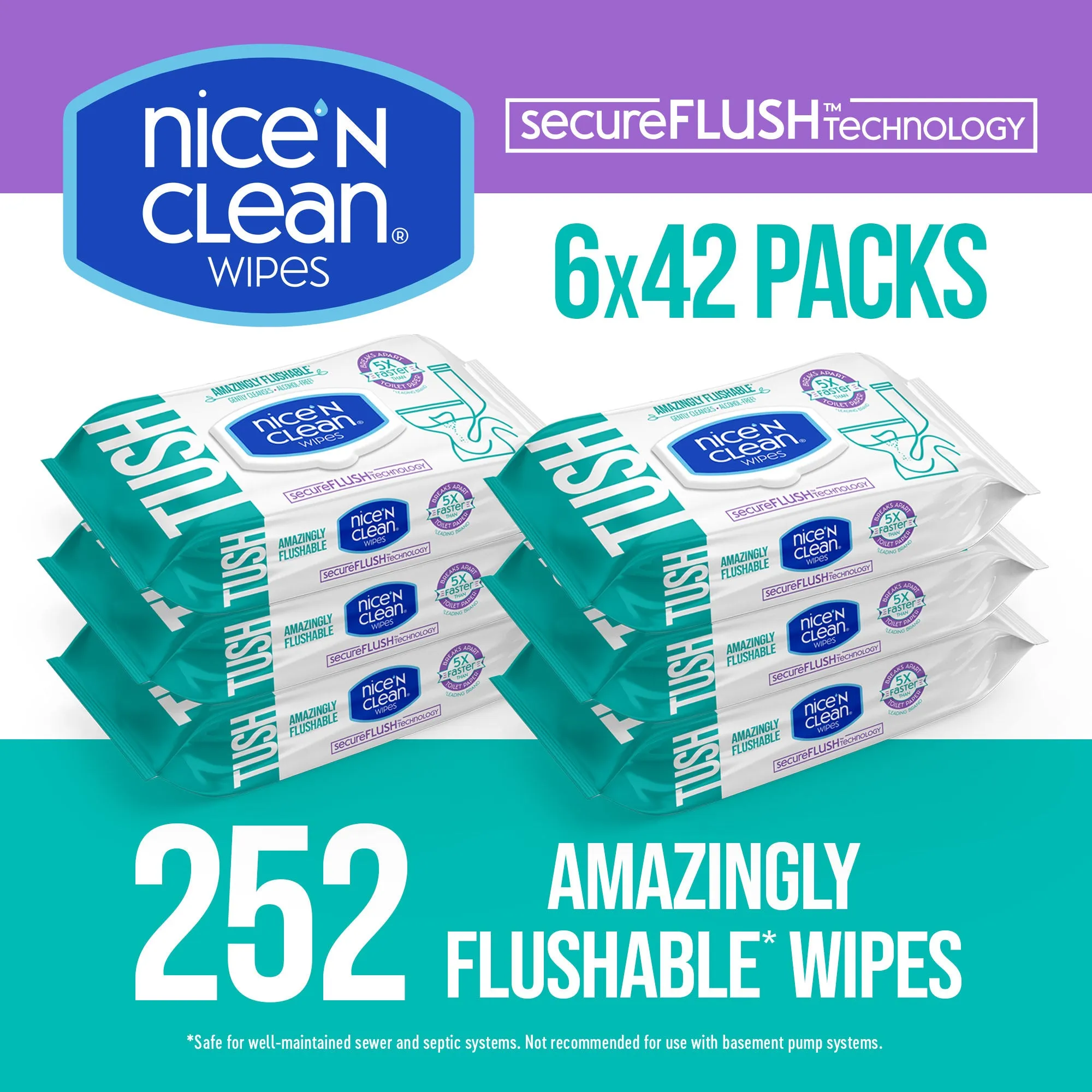 SecureFLUSH Alcohol-Free Flushable Wipes