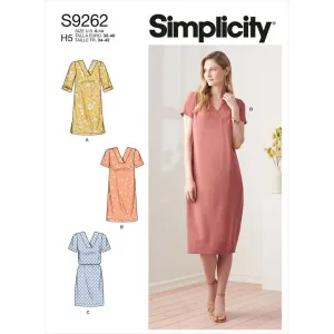 Simplicity Sewing Pattern S9262 Misses' V-neckline Shift Dresses