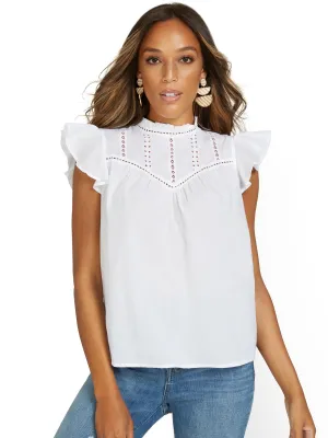 Sleeveless Ruffle Blouse