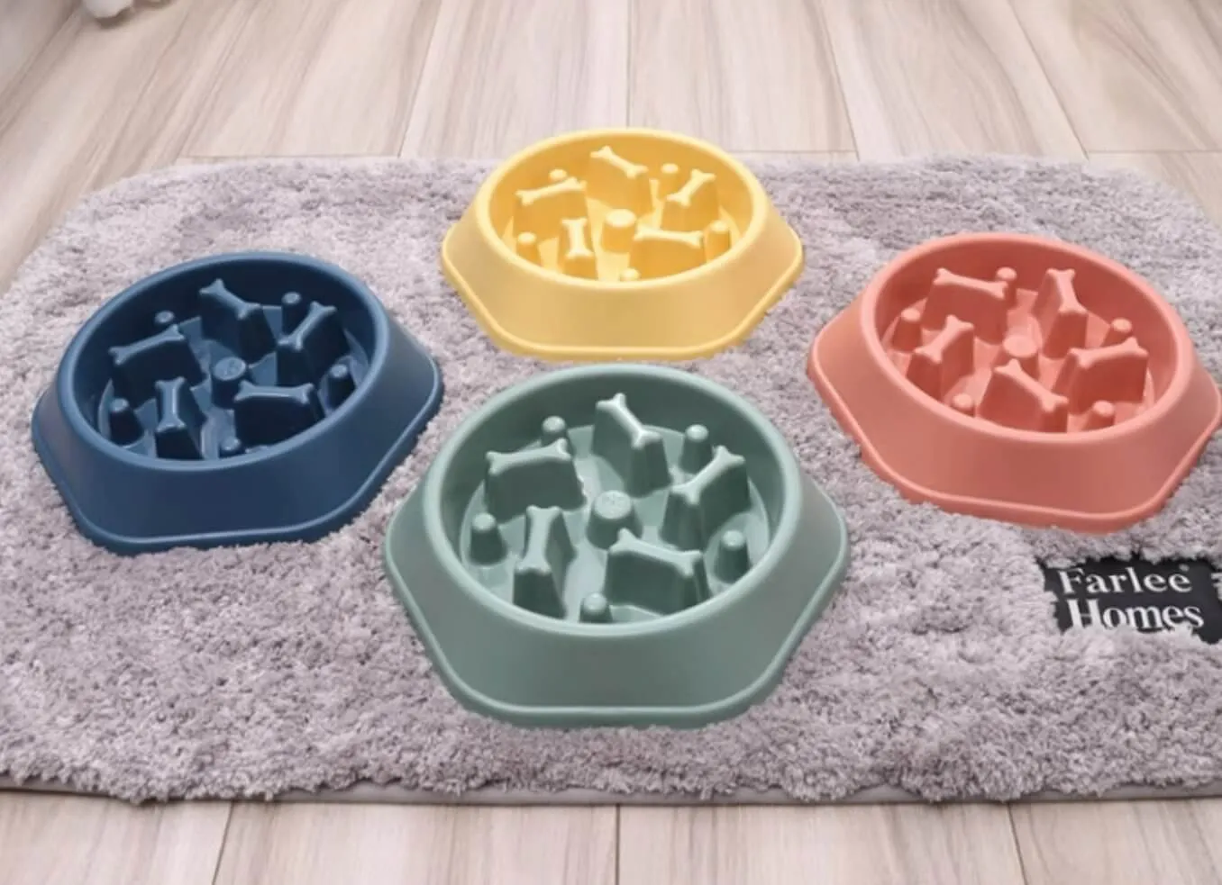 Slow Feeder Dog Food Bowl Bone Pattern Puzzle Pan