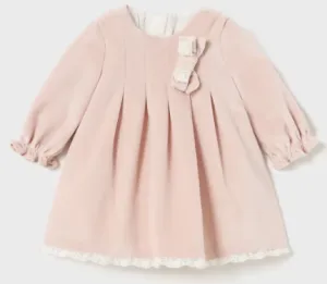 Soft Pink Girl's Velvet Dress - Select Size