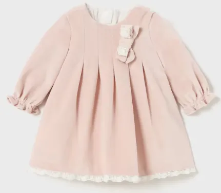 Soft Pink Girl's Velvet Dress - Select Size