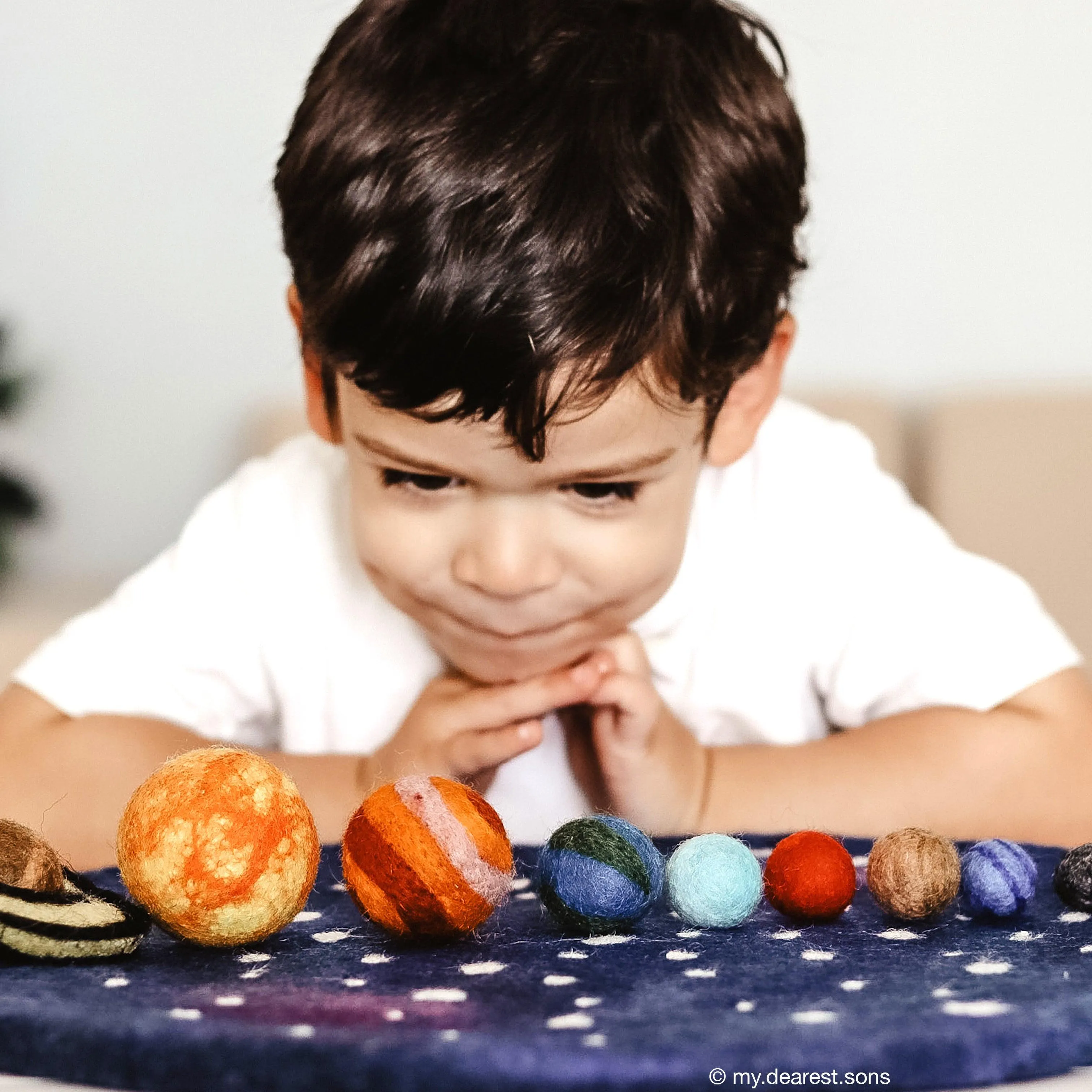 Solar System Outer Space Play Mat with Felt Planets