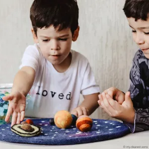 Solar System Outer Space Play Mat with Felt Planets