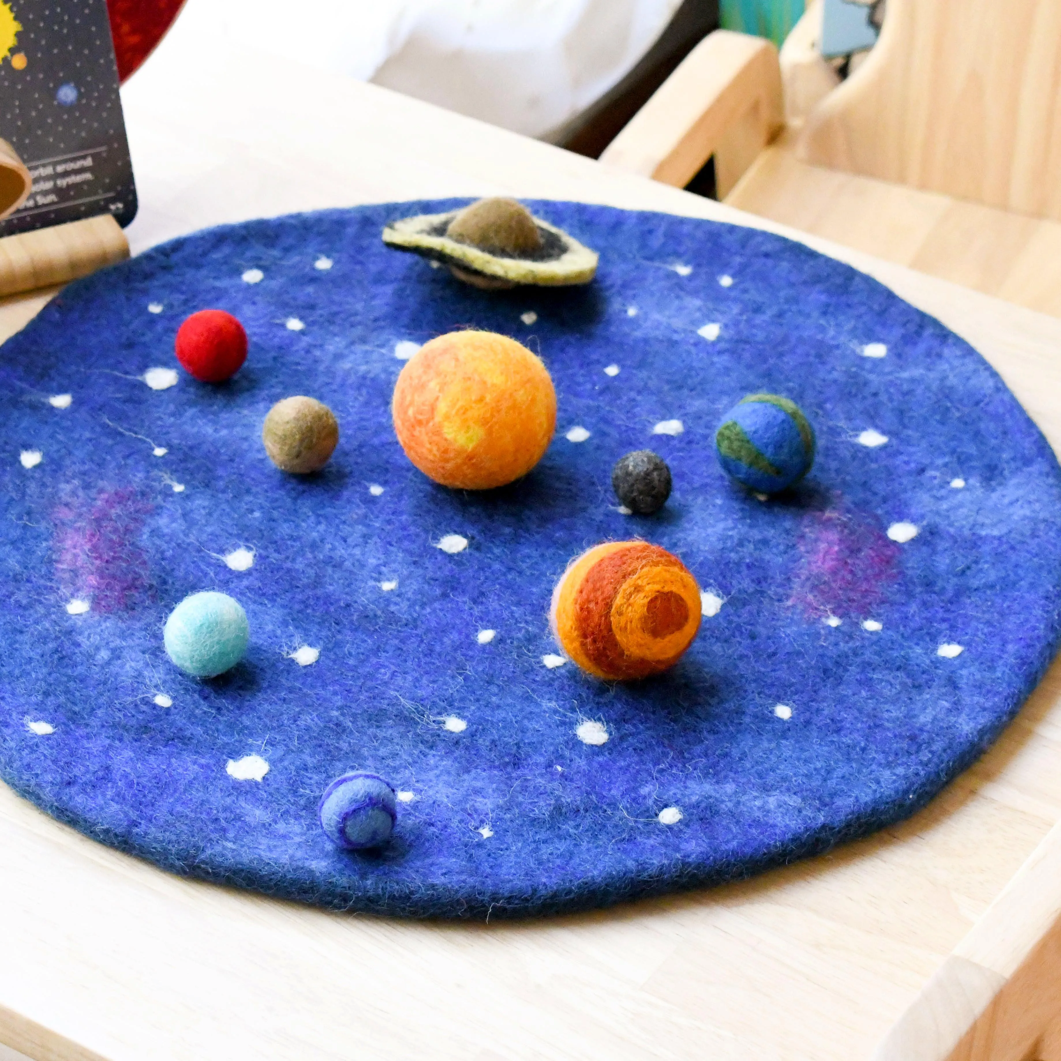 Solar System Outer Space Play Mat with Felt Planets