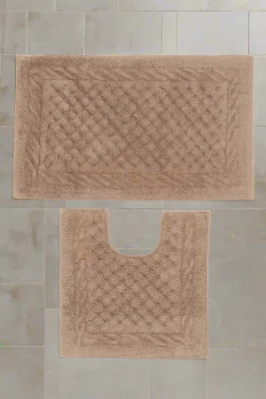 Taupe Braid Bathmat (2 Piece)