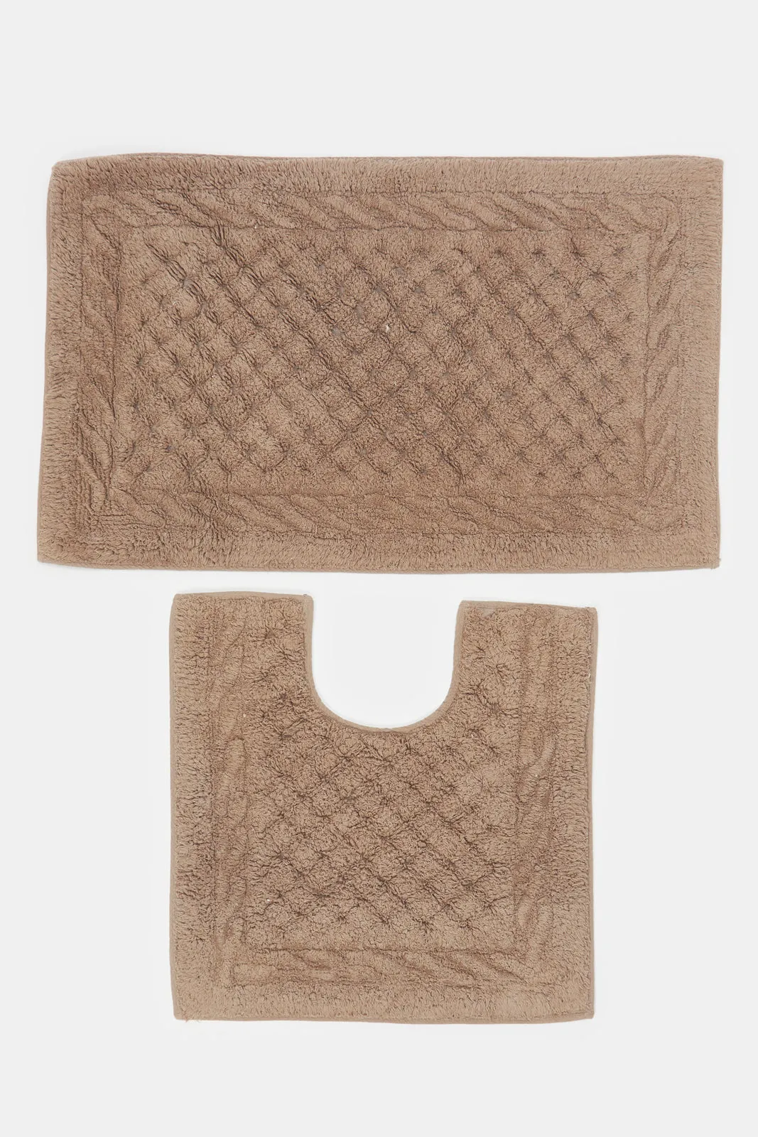 Taupe Braid Bathmat (2 Piece)