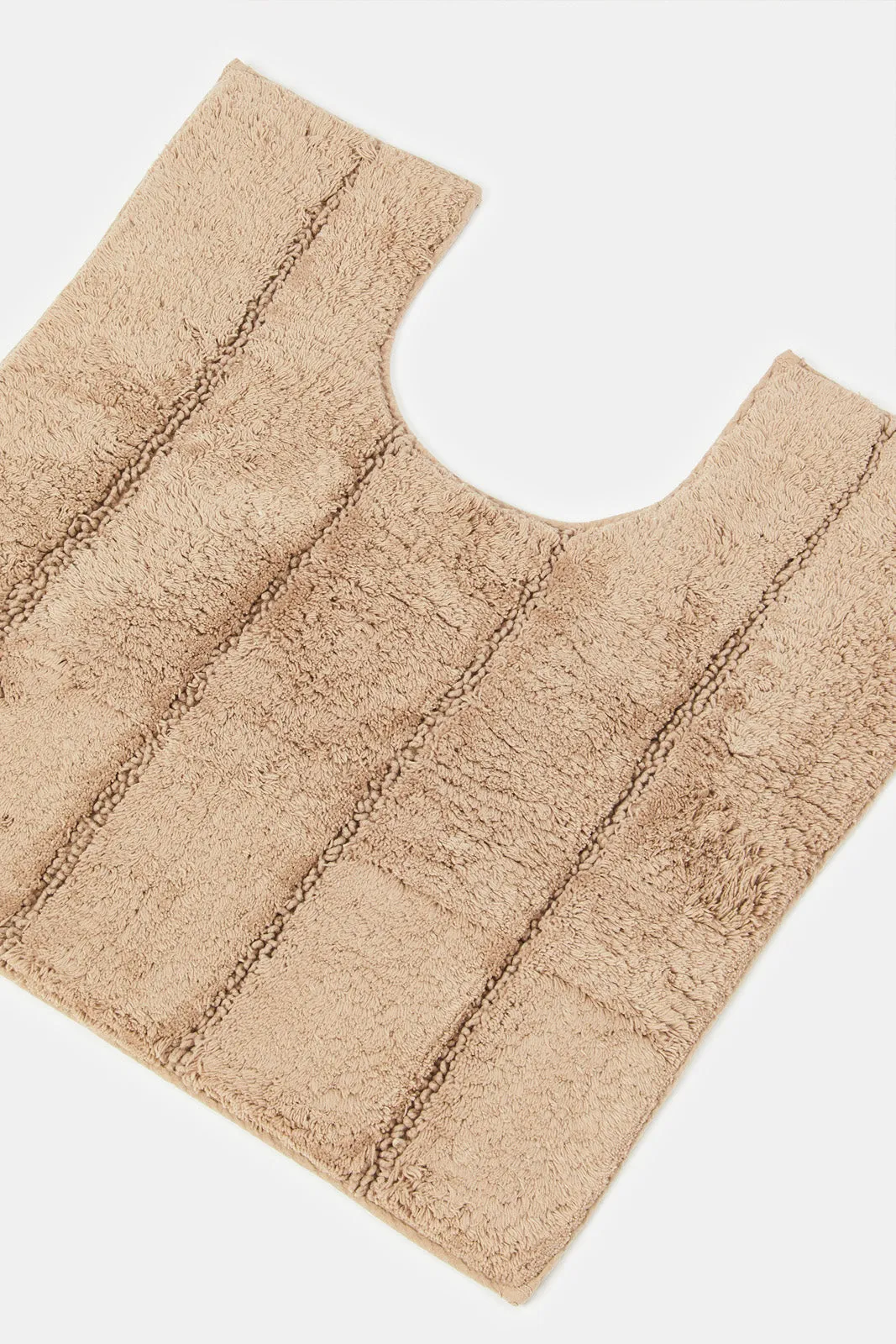 Taupe Striped Bathmat Set (2 Piece)