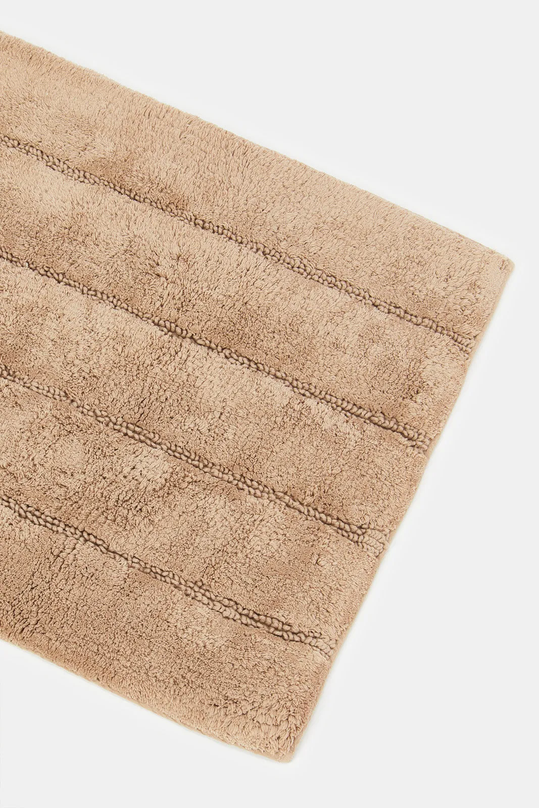 Taupe Striped Bathmat Set (2 Piece)