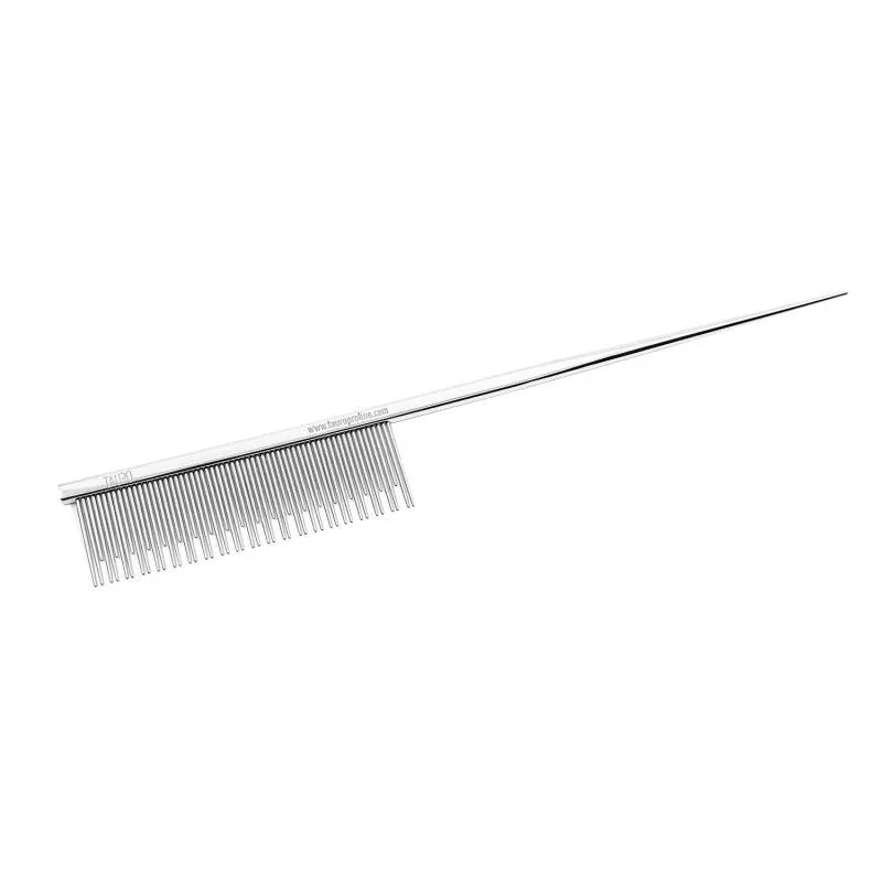 Tauro Pro Line Comb, metallic, double teeth, with a tail