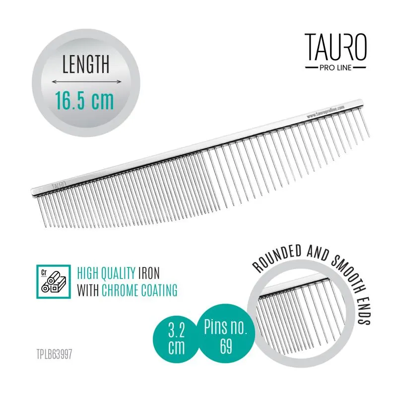 Tauro Pro Line Comb, metallic, oval, L