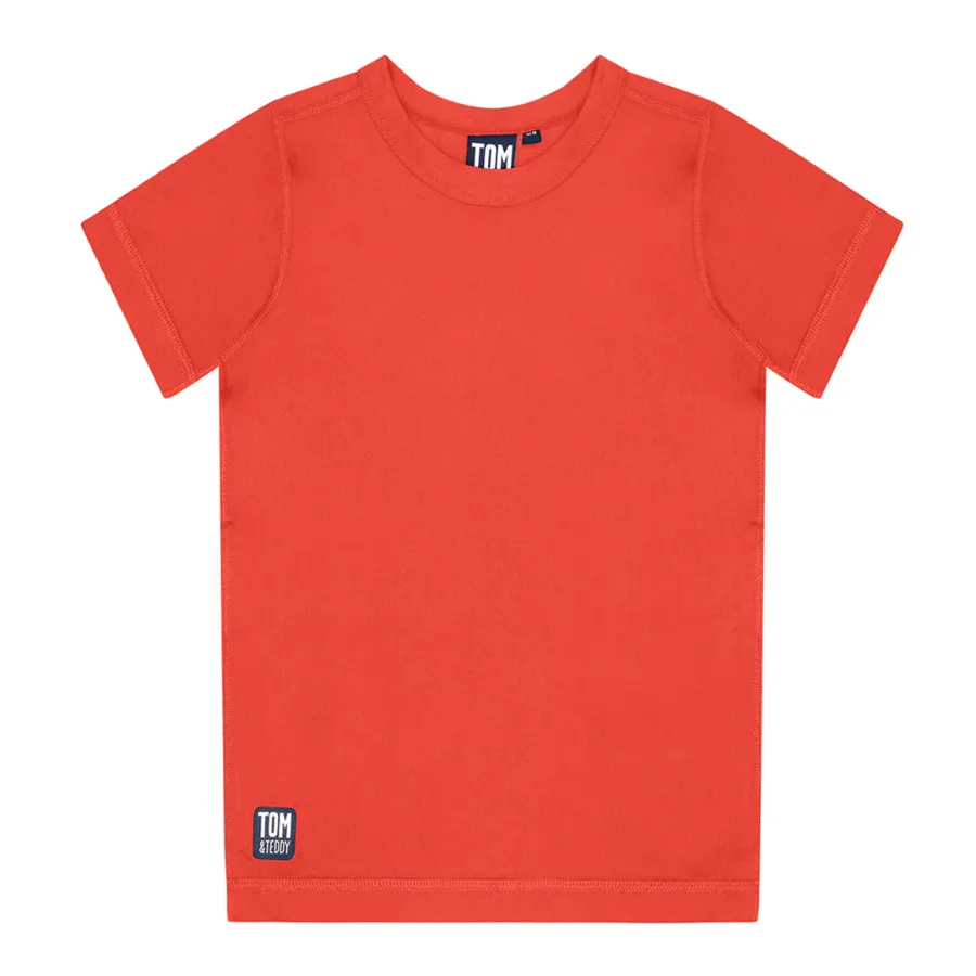 Tom & Teddy Boys Rash Tops Short Sleeves SRESS-J - Red