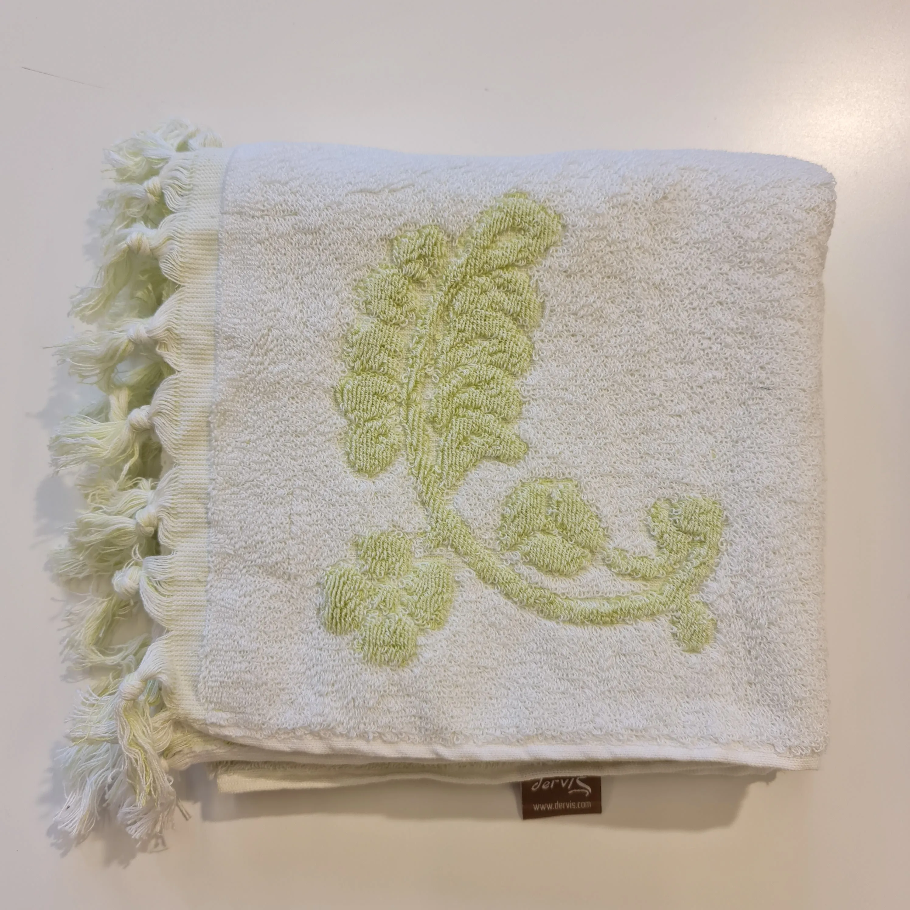 Turkish Hammam Terry Hand Towels Bursa Design Green