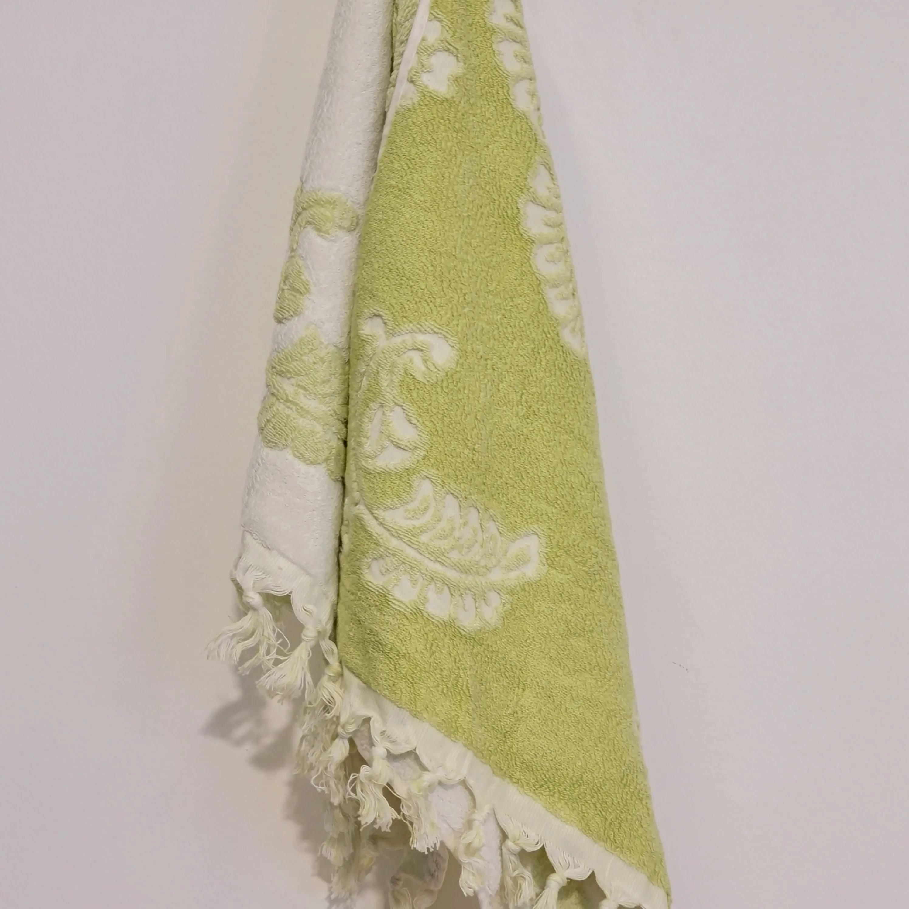 Turkish Hammam Terry Hand Towels Bursa Design Green