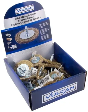 Vulcan 323700OR Assorted/Coarse-Grade Wire Wheel Brush Kit, 1-1/2, 2, 2-1/2, 3 in Dia, 1/4 in Arbor/Shank :EA: QUANTITY: 25