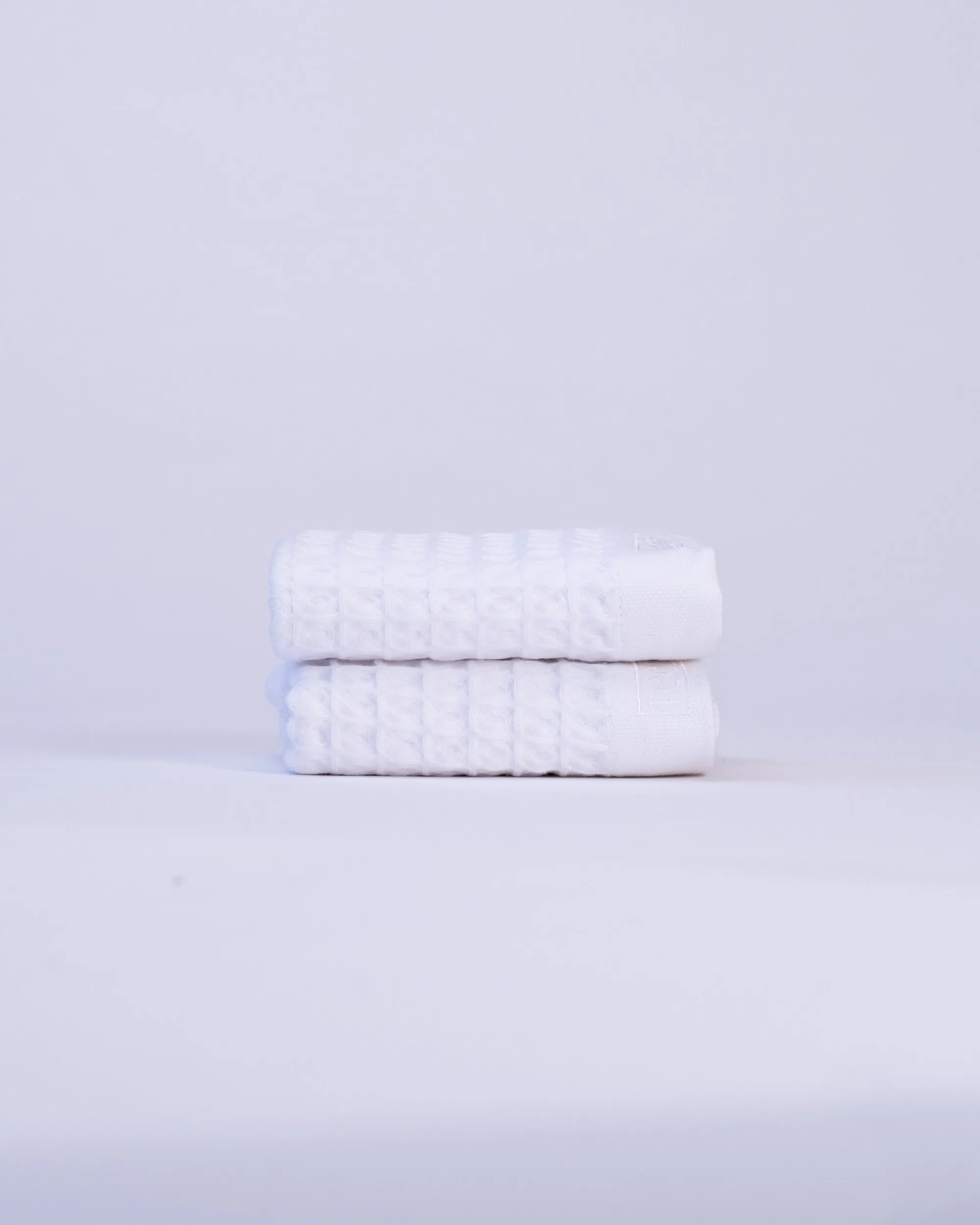 Waffle Turkish Cotton Bath Towels in White