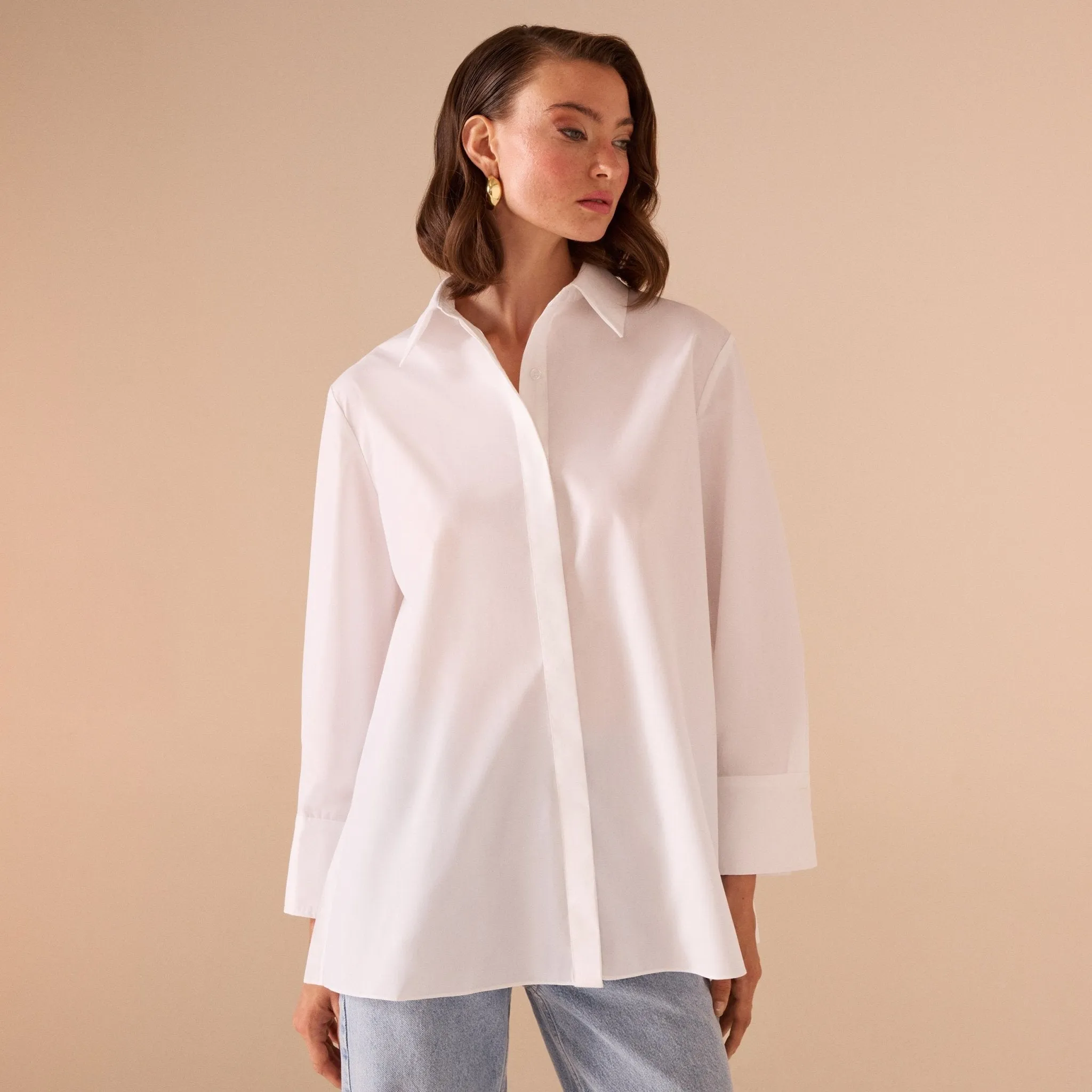 White Pleated Back Shirt