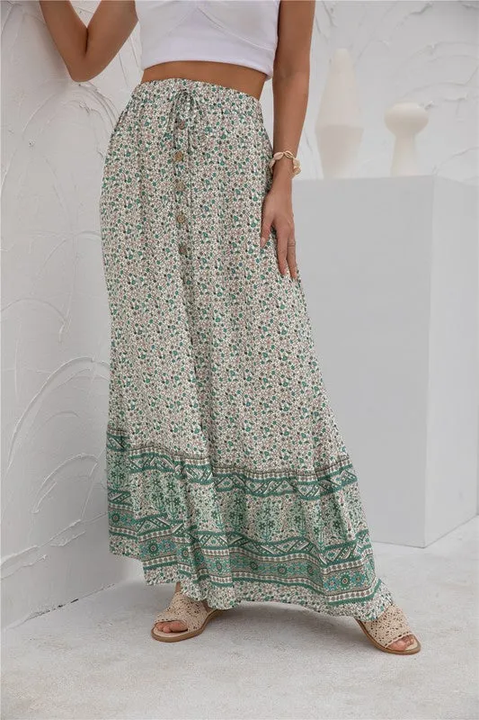 Womens Print Maxi Skirt 2 piece Outfit Dress